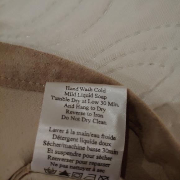 NWT Suede blouse Women Large washable Skotts Tan - Picture 9 of 9